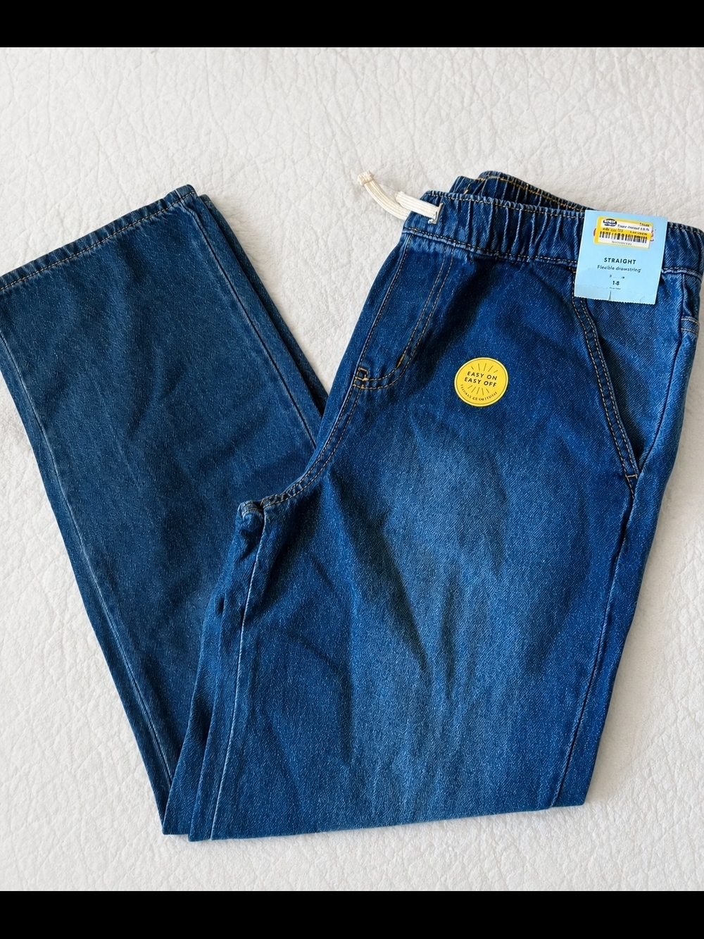 NWT Cat & Jack Straight Leg Drawstring Jeans - Size 14